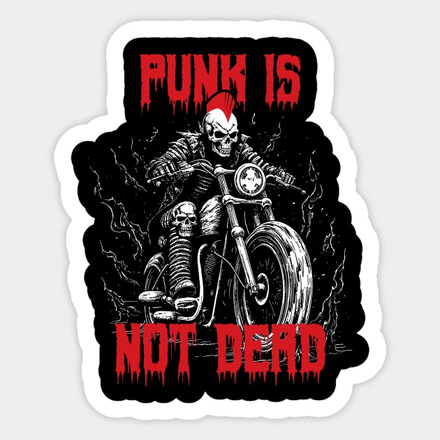 Punk's not dead Skull Rider Sticker by TeesbyJohn